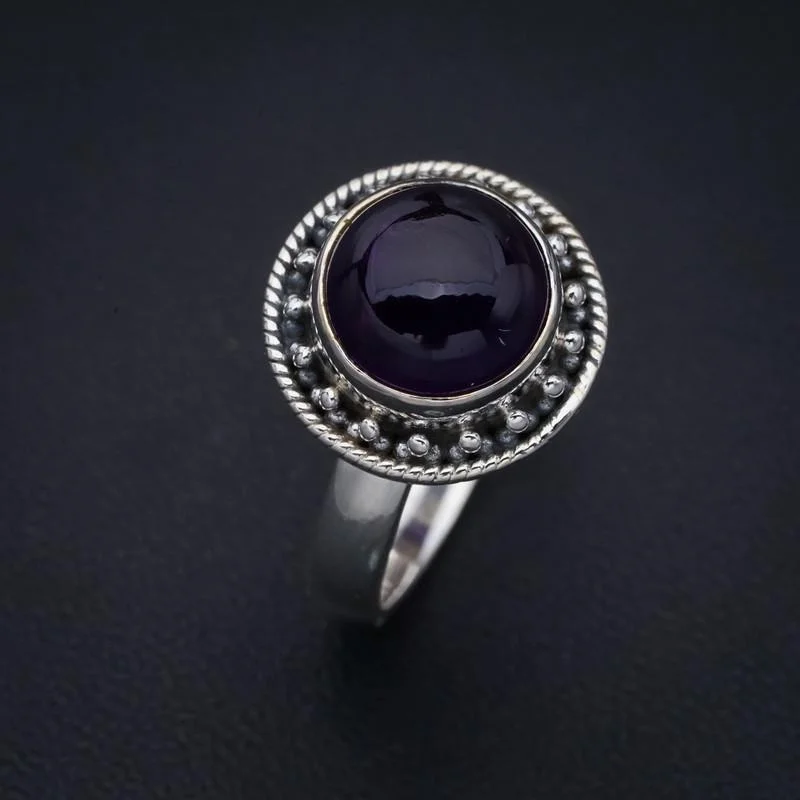

StarGems, Аметист ручной работы, искусственное серебряное кольцо 8,75 F2830