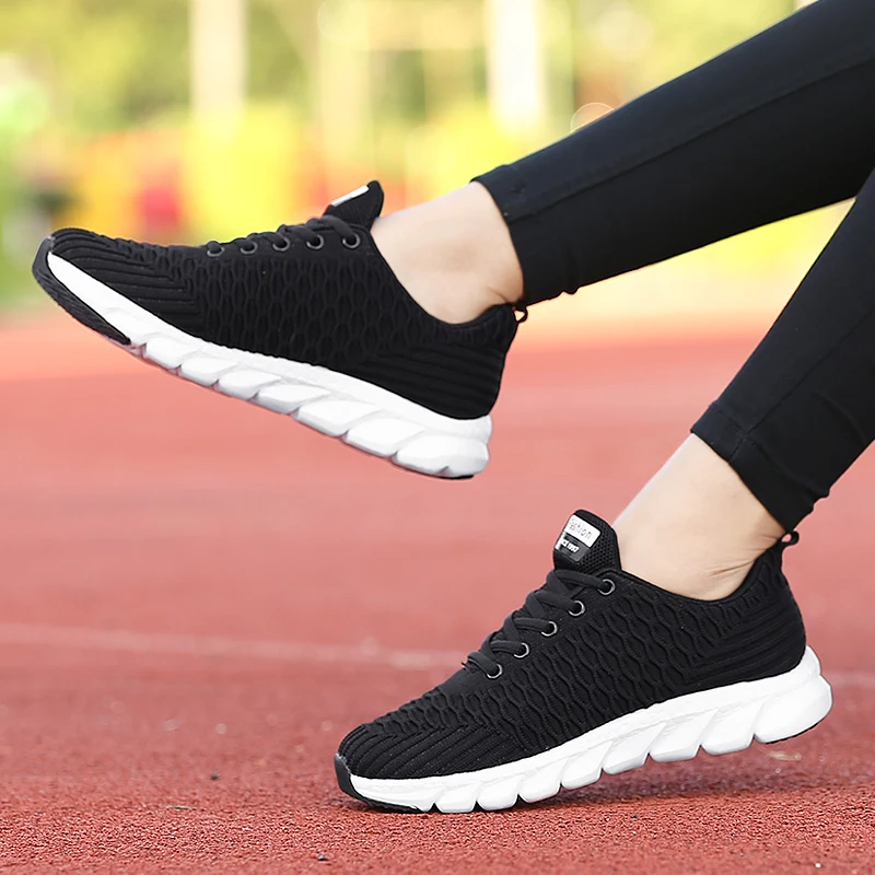Fashion Flat Shoes Women Breathable Zapatos De Mujer Platform White Sneakers Ladies Outdoor Jogging Spring Mesh Female Soft 45