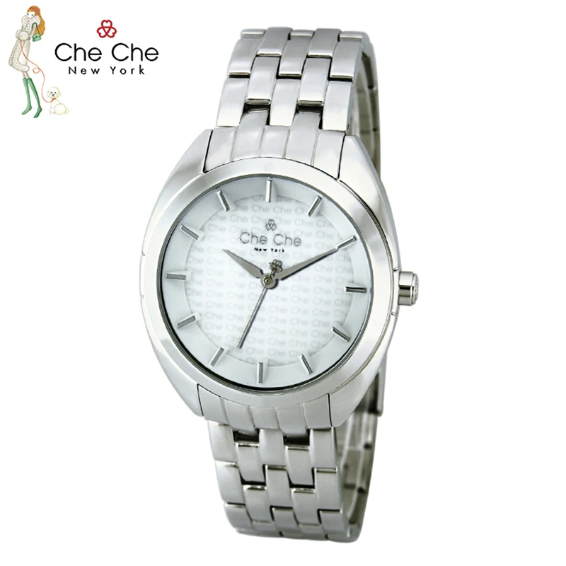 CHECHE Watch women genuine stainless steel strap mature and stable unisex watch couple models star models with gift box CC0015
