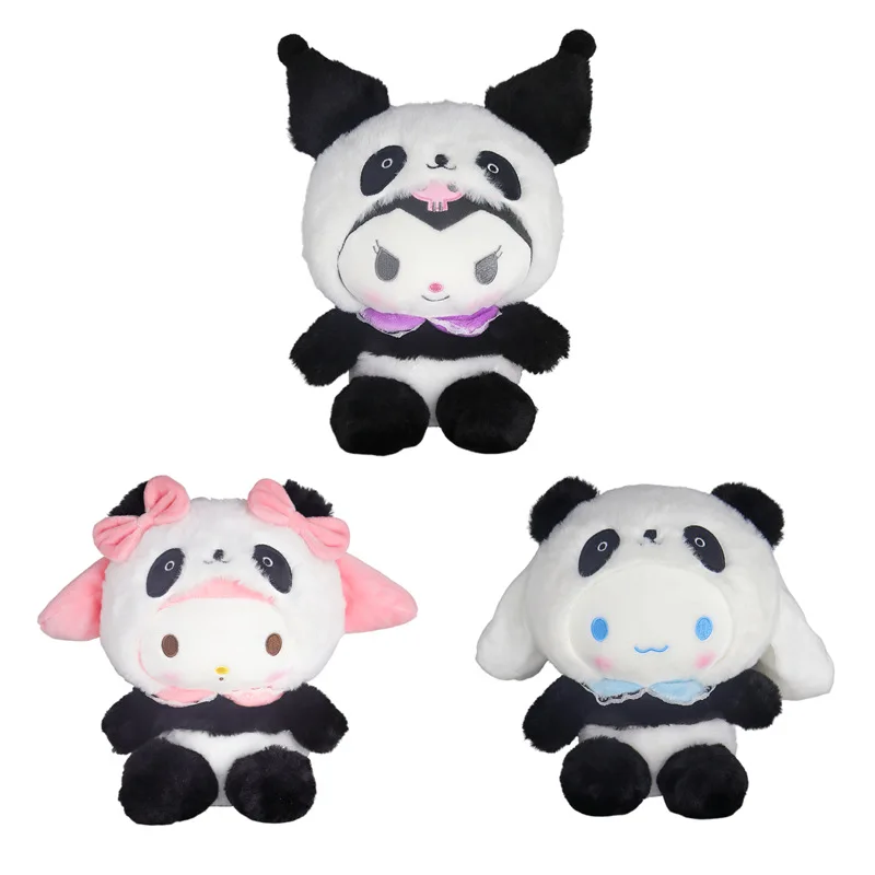 

Sanrio Cinnamoroll Melody Kuromi Panda плюшевая игрушка кукла аниме мультфильм Милая панда 2 поколения кукла подушка подарок на день рождения