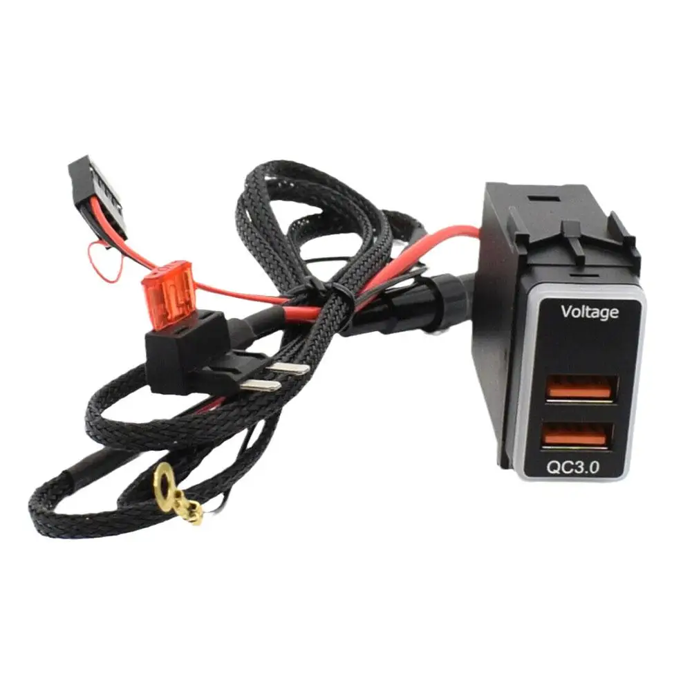 Автомобильное зарядное устройство для планшета с двумя USB портами QC3.0 адаптер