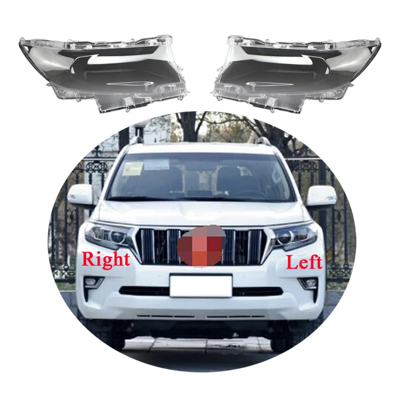 

Auto Head Light Lamp Case For Toyota Prado 2017 2018 2019 ​Glass Lens Shell Headlamp Car Front Headlight Cover Lampshade Caps