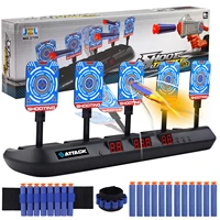 5 bit auto reset electric scoring target toy with 2pcs wristbands 20pcs refill darts light sound effect for kids shooting game