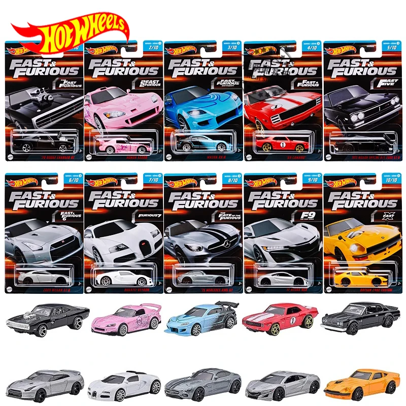 

Genuine Hot Wheels Car Fast & Furious Children Toys for Boys 1/64 Diecast Voiture Dodge Charger Bugatti Veyron Mazda RX-6 Gift