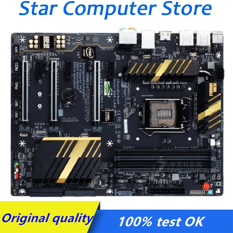 

Материнская плата DDR4 для компьютера, б/у десктопной платы Gigabyte GA-Z170X-UD5 TH LGA 1151 USB3.0 SATA3 M.2 Nvme