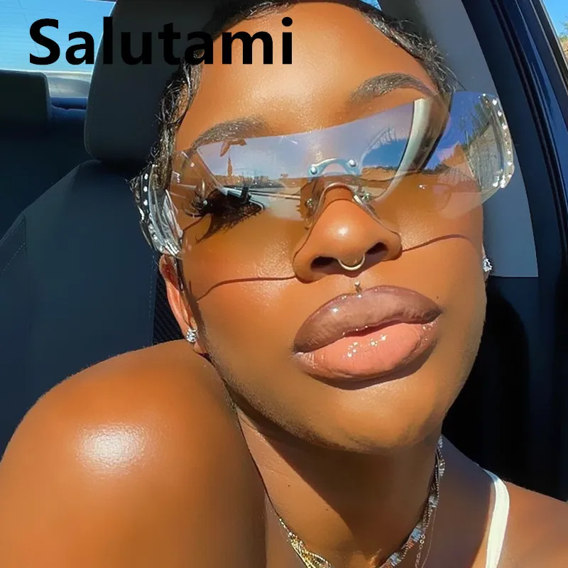 

Женские солнцезащитные очки в стиле хип-хоп, без оправы