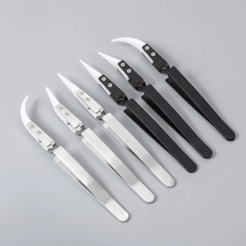 

Керамический Пинцет из нержавеющей стали, 2 типа зажимов, антистатический антикоррозийный промышленный прецизионный ремонтный инструмент ...