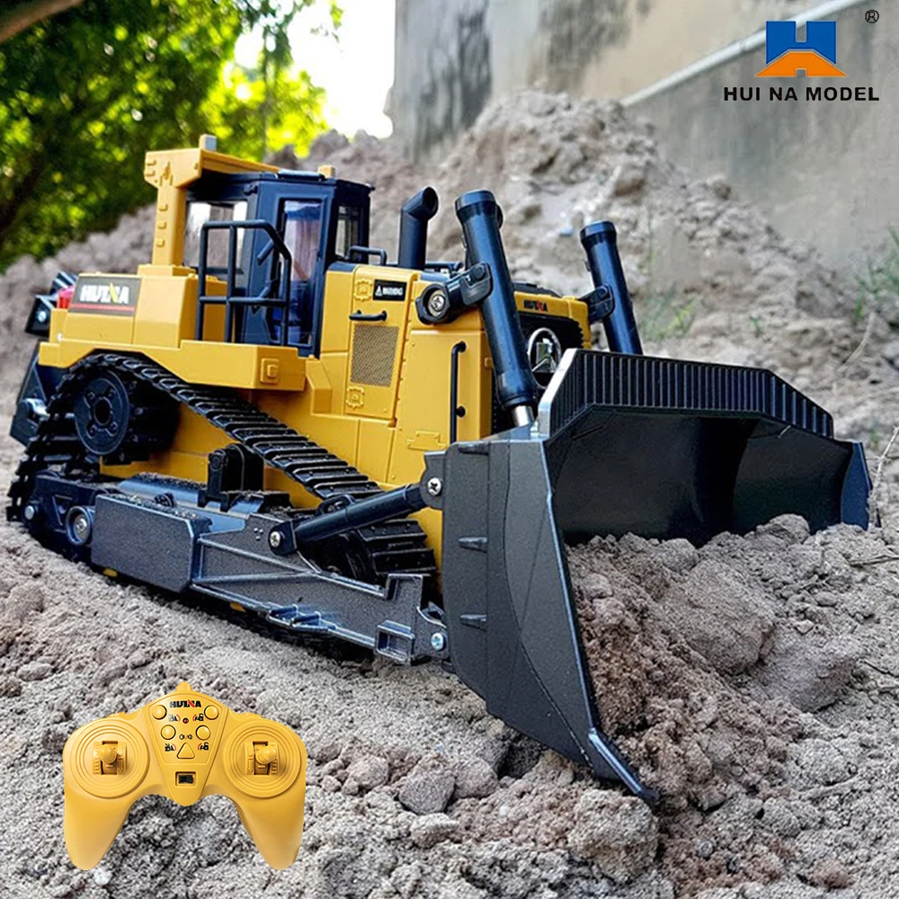 HUINA 1554 1:16 1/24 RC Truck Model Remote Controlled Bulldozer Alloy Tractor Cars Engineering Cars Trucks Toys for Boys Gifts