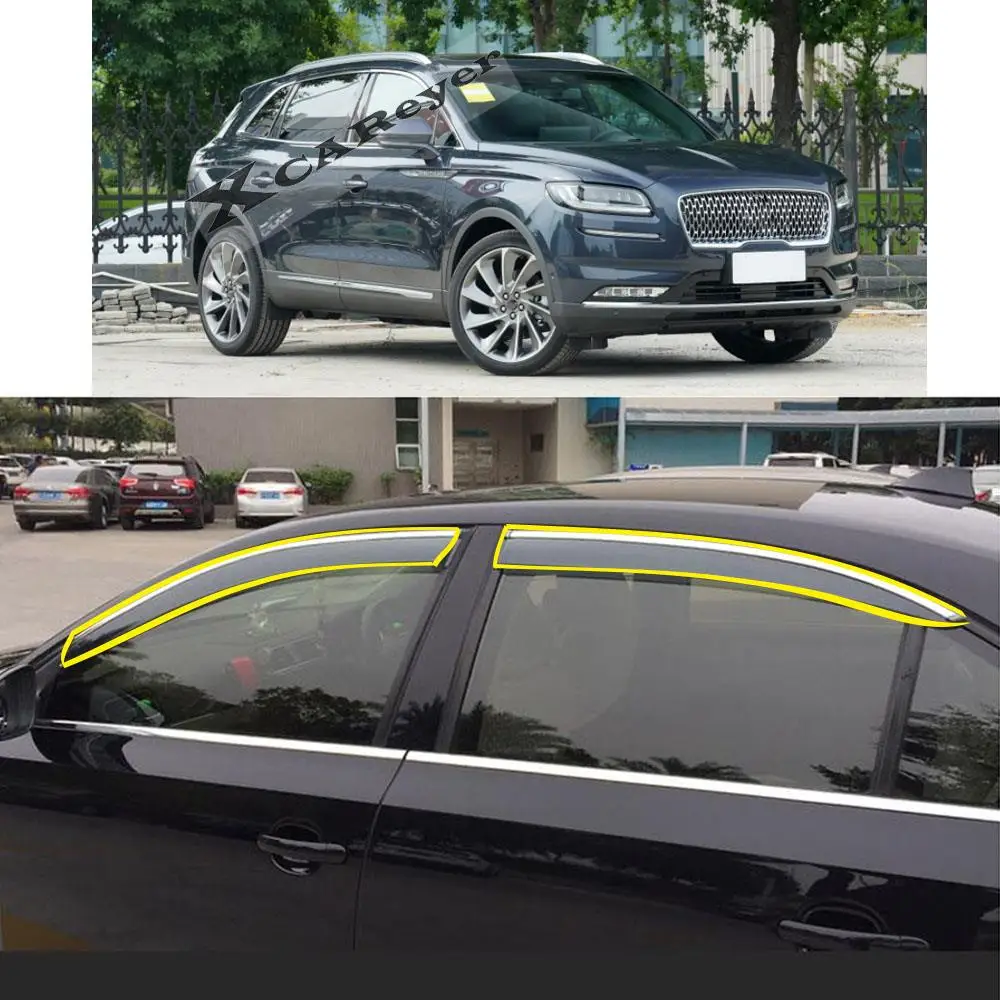 

Car Body Styling Sticker Plastic Window Glass Wind Visor Rain/Sun Guard Vent Protector Parts For LINCOLN Nautilus 2019-2022