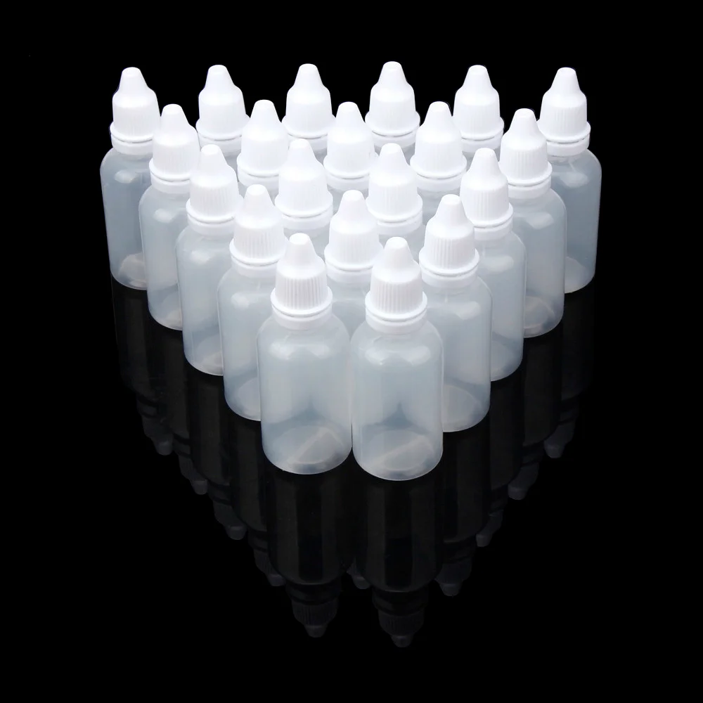 

50PCS 5ml/10ml/15ml/20ML/30ML/50ML Wholesale Eyes Liquid Dropper Refillable Bottles Empty Plastic Squeezable Travel Paint