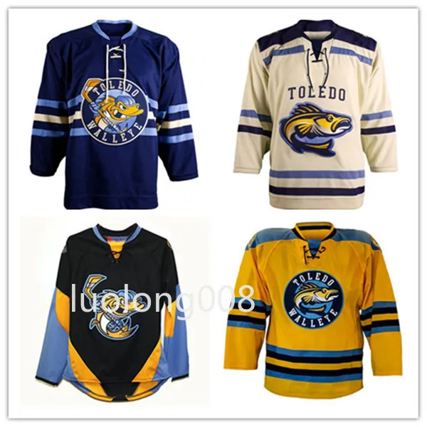 

Custom 2020 men Toledo Walleye Hockey Jersey Embroidery Stitched Customize any number and name Hockey shirt