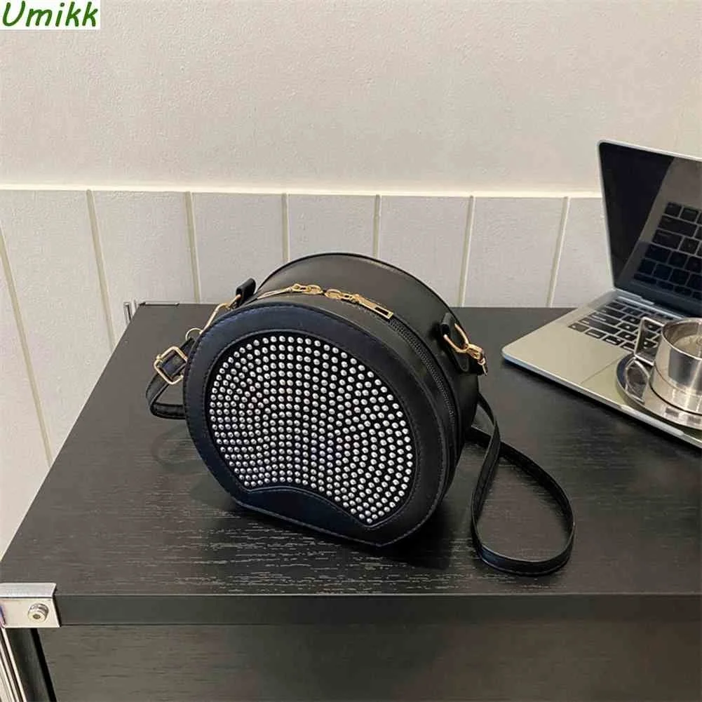 

Round Crossbody Bags Women's Diamonds Tote Bag PU Leather High Quality Zipper Messenger Bags Shiny Simple Hobos Girls Purse