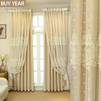 european style curtains for living room dining bedroom custom curtain fabric finished lace european cortina cocina french window