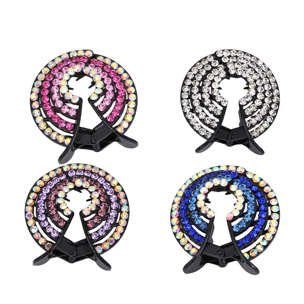 

4 шт. Стразы заколки для волос противоскользящие заколки для волос аксессуары для волос инструмент для пучка волос