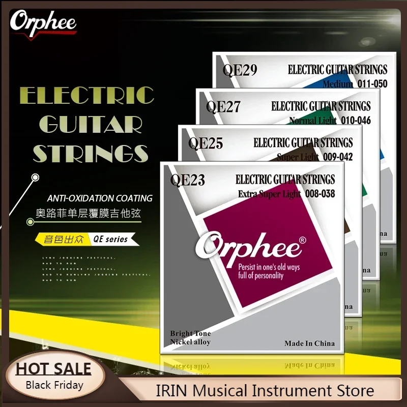 

Струны Orphee для электрогитары, серия QE, никелевый сплав, шестигранный сердечник, средний цвет, цветные аксессуары и аксессуары для гитары