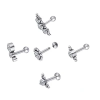1pc new stainless steel labret stud ear cartilage tragus daith helix earrings lip piercing 16g external thread jewelry 2022