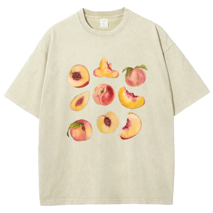 Однотонная футболка в стиле ретро модная простая свободная из денима розового