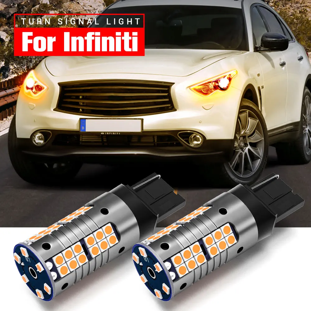 

2pcs LED Turn Signal Light Lamp Blub WY21W T20 7440A Canbus Error Free For Infiniti Q45 Q50 Q60 QX56 QX60 QX70 QX80 Q40 Q70L