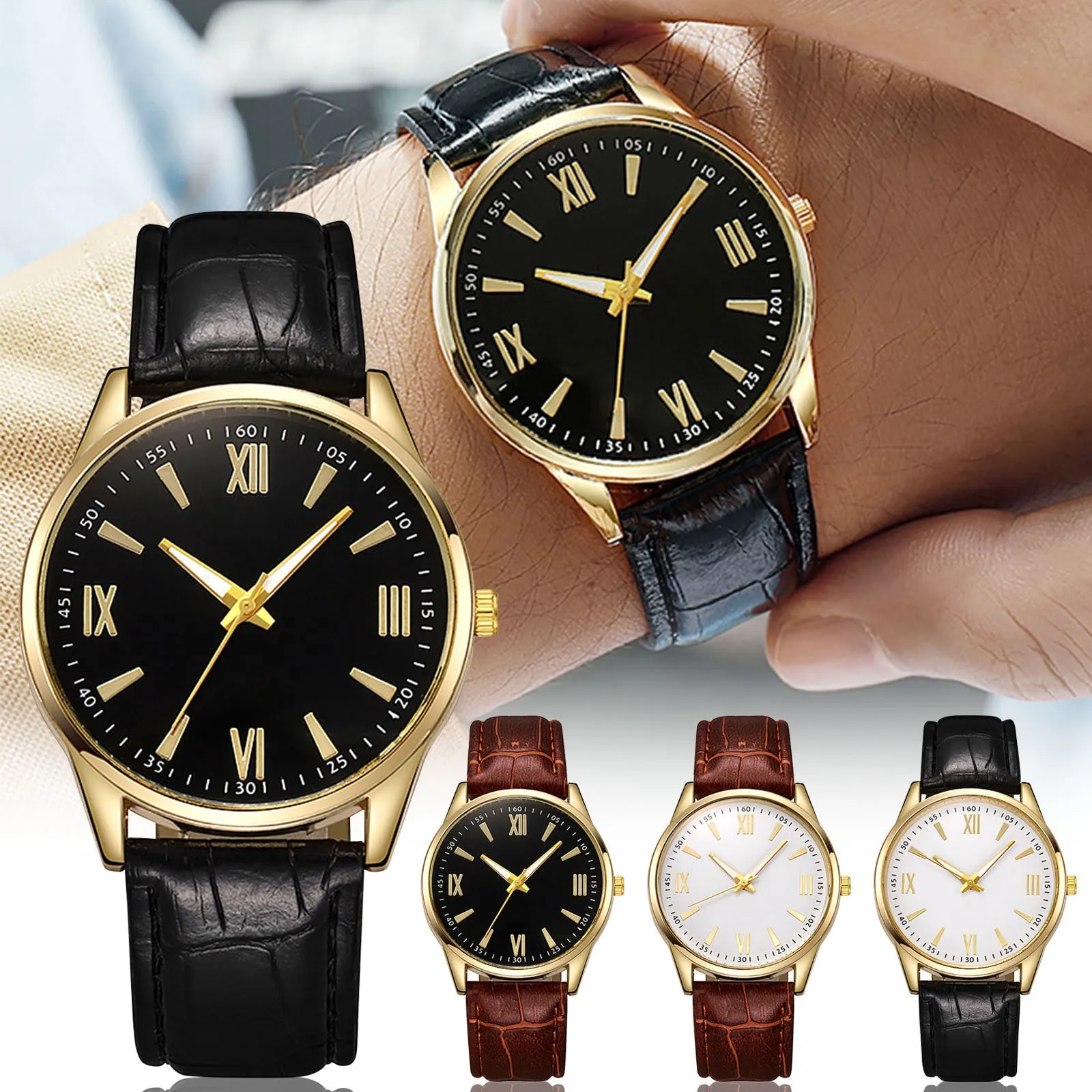 

Мужские часы, модные большие кварцевые наручные часы, часы на запястье для мужчин, точные кварцевые часы с оливками для мужчин, мужские часы