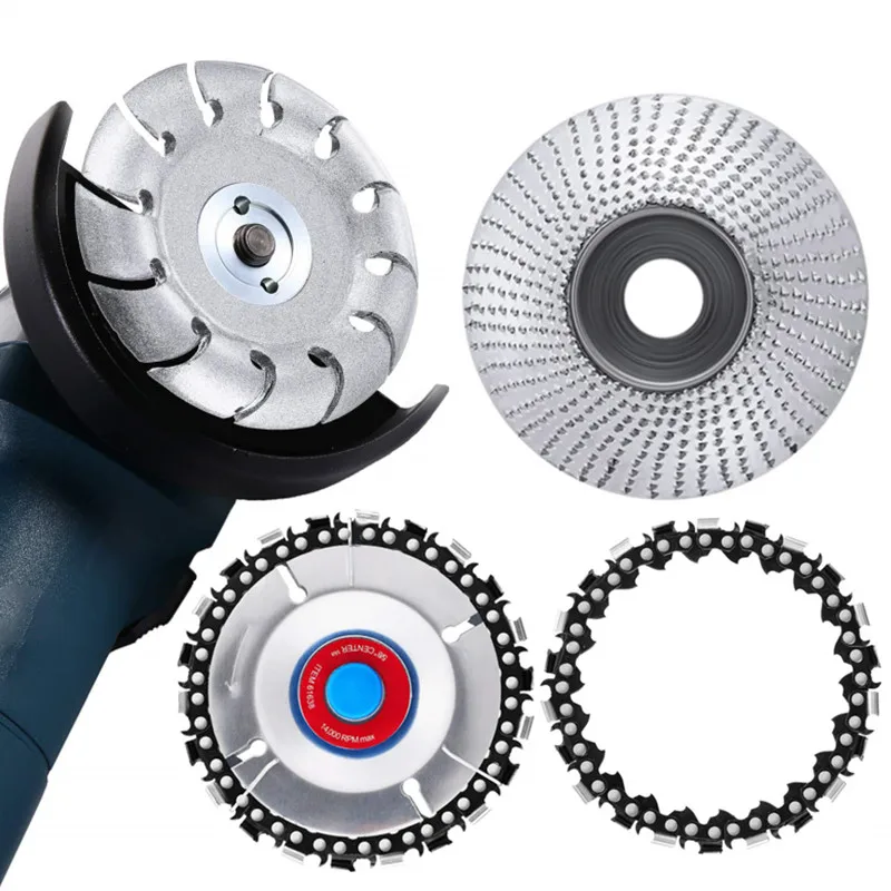 

Wood Grinding Wheel 12 Teeth Wood Shaping Disc Angle Grinder Disc Grinder Chain Disc with Replacement Chain for Grinding Carving