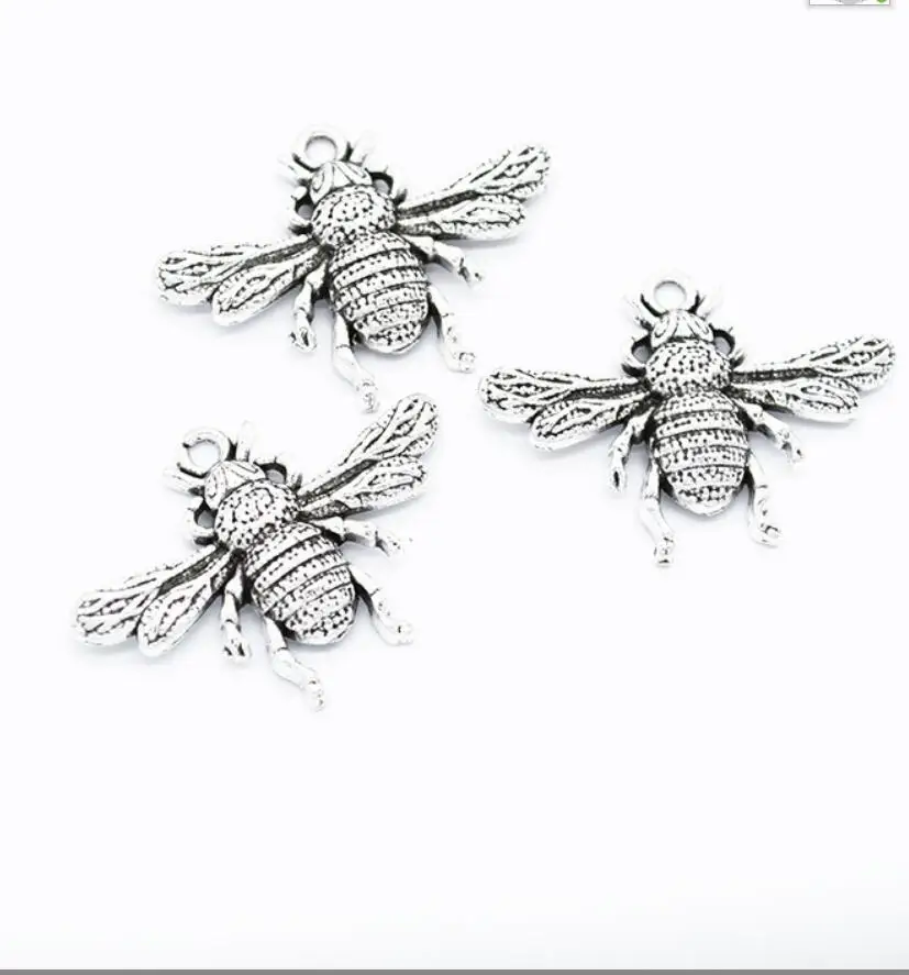 

5pcs Charms Bee 29*21mm Antique Bronze Silver Color Plated Pendants Making DIY Handmade Tibetan Bronze Silver Jewelry F0819