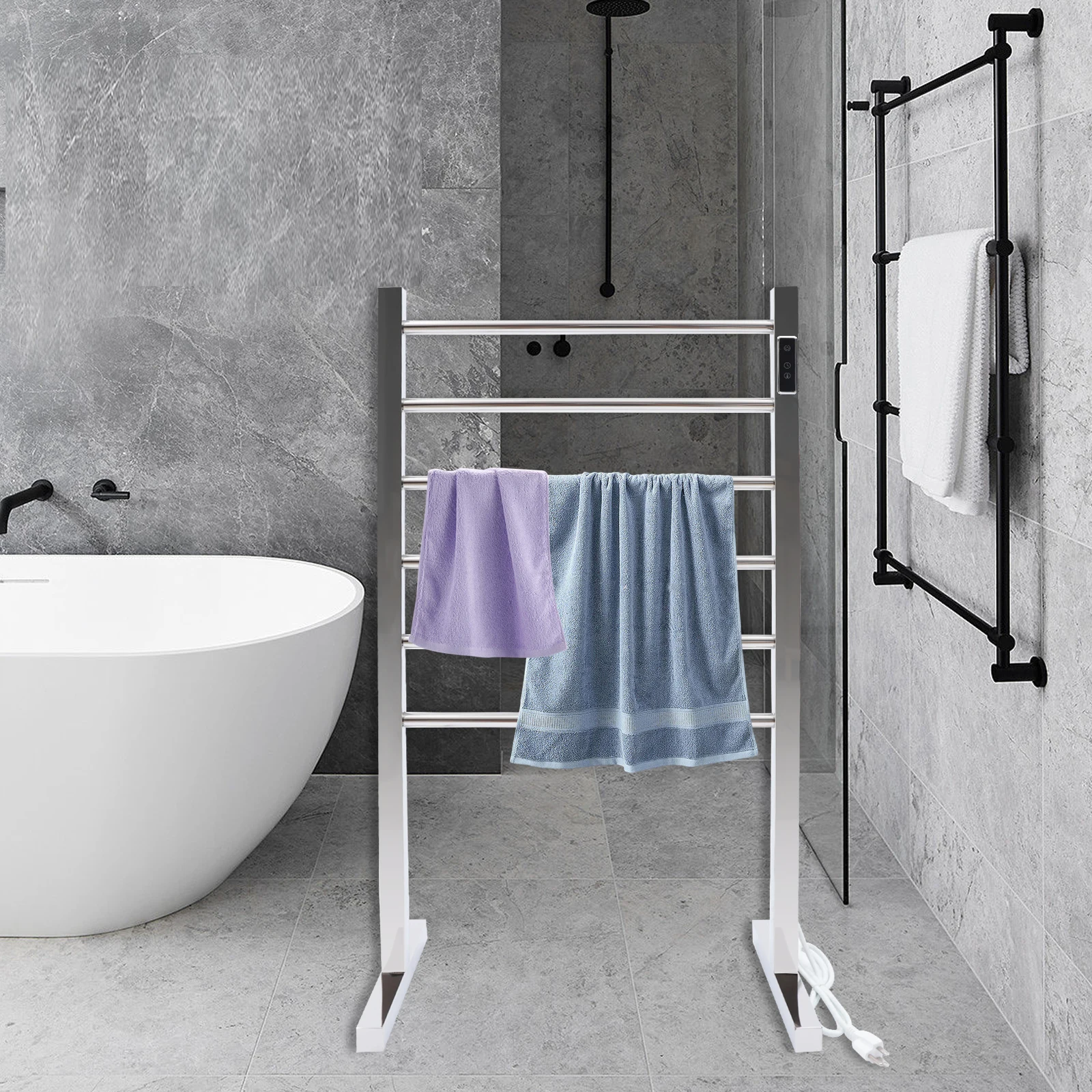 

Electric Towel Heated Dryer Time Control Bedding Towel Warmer Rack Freestanding