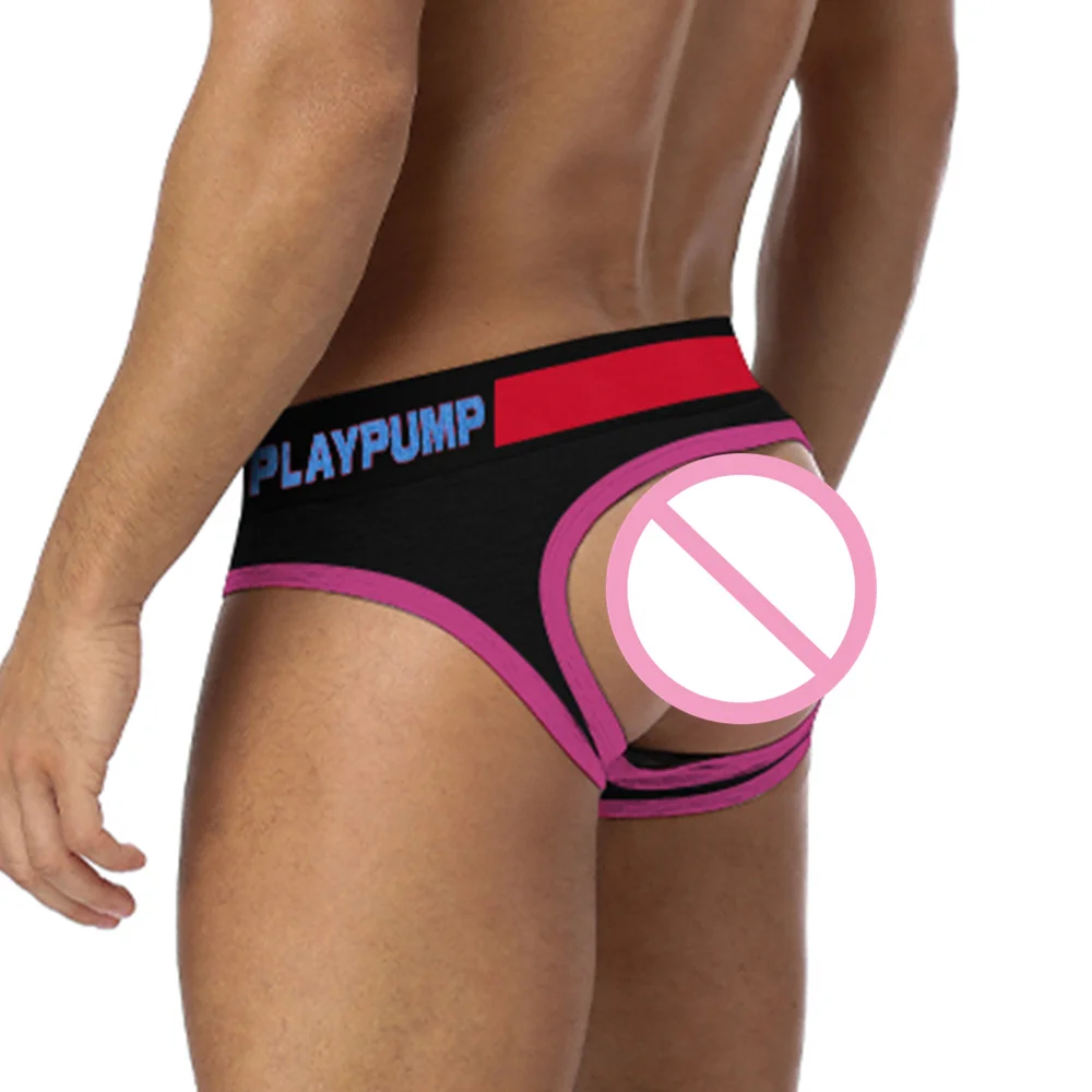 

Men Open Butt Underwear Backless Thongs Male Sexy Underpants Backless Briefs Man Breathable Panties Hollow Out Knickers Lingerie