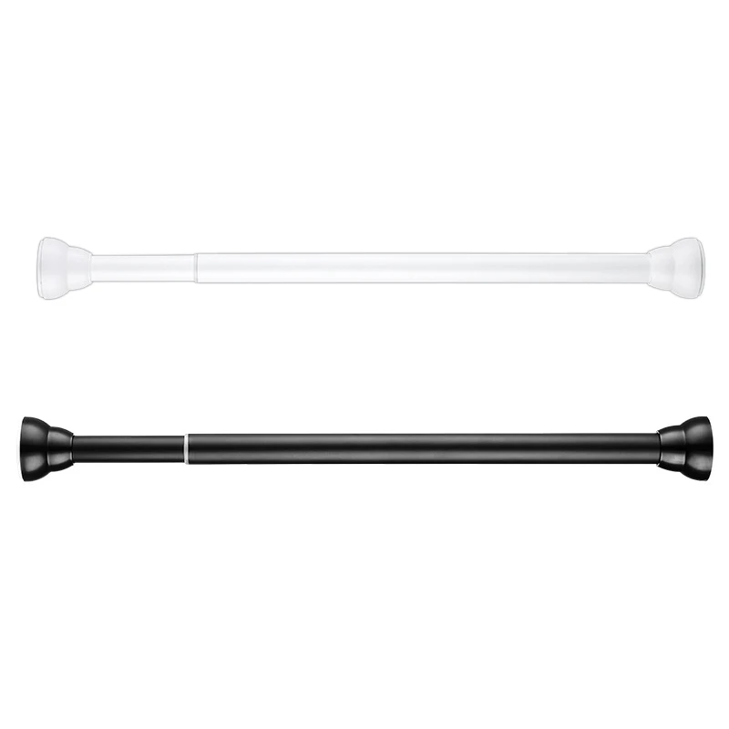 

Adjustable Shower Curtain Rod Stainless Steel Spring Loaded Bathroom Bar Shower Telescopic Poles Rail Hanger Rod