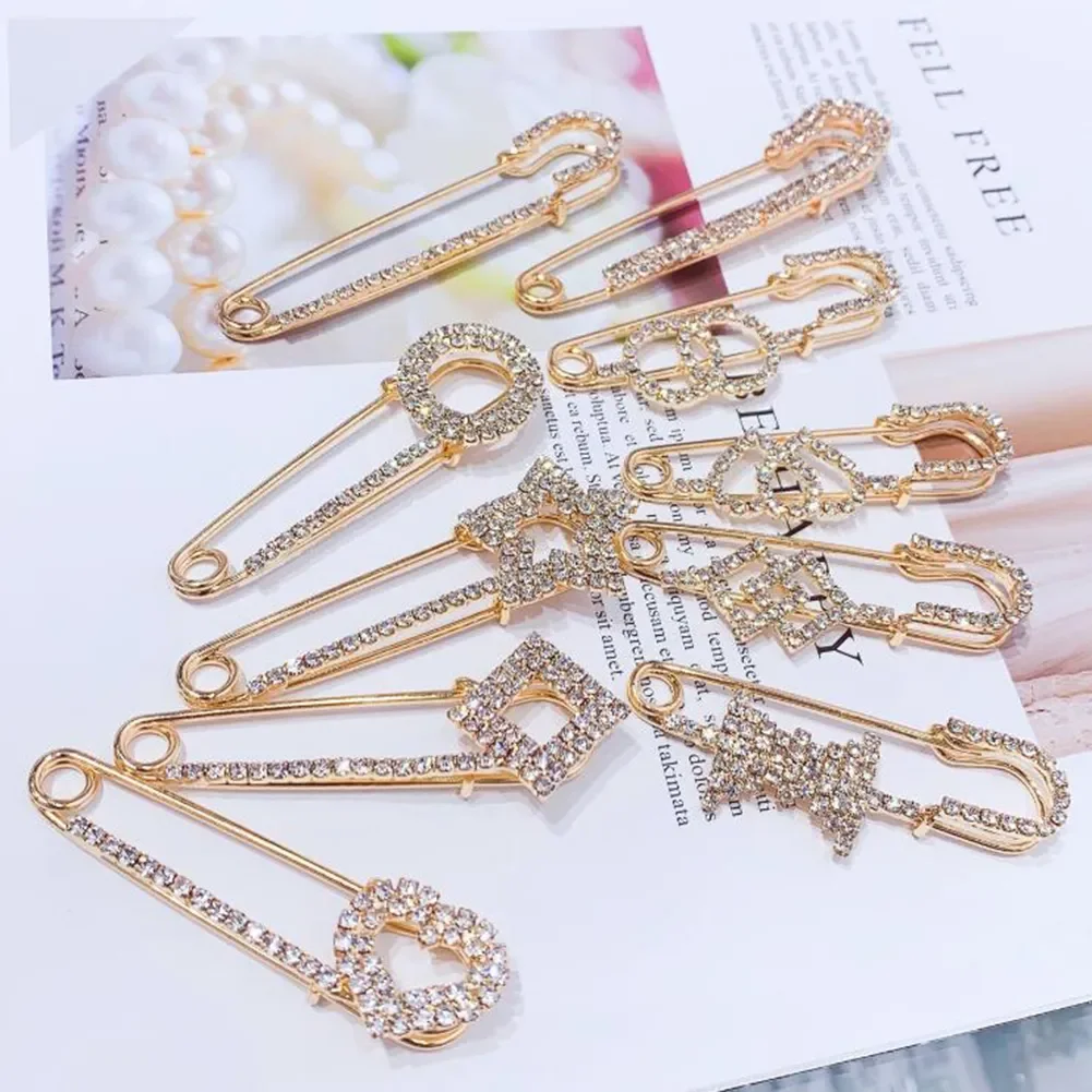 

Popular Colorful Alloy Rhinestone Decoration Buckle Pin Brooches For Women Accessories Gift For Girlfriend