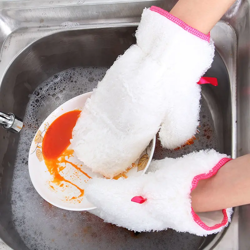 Dishwashing Gloves Oil-free Dishcloth Kitchen Table Pure Cotton Lint Free Multifunctional Water Absorbent Dishwashing Cloth