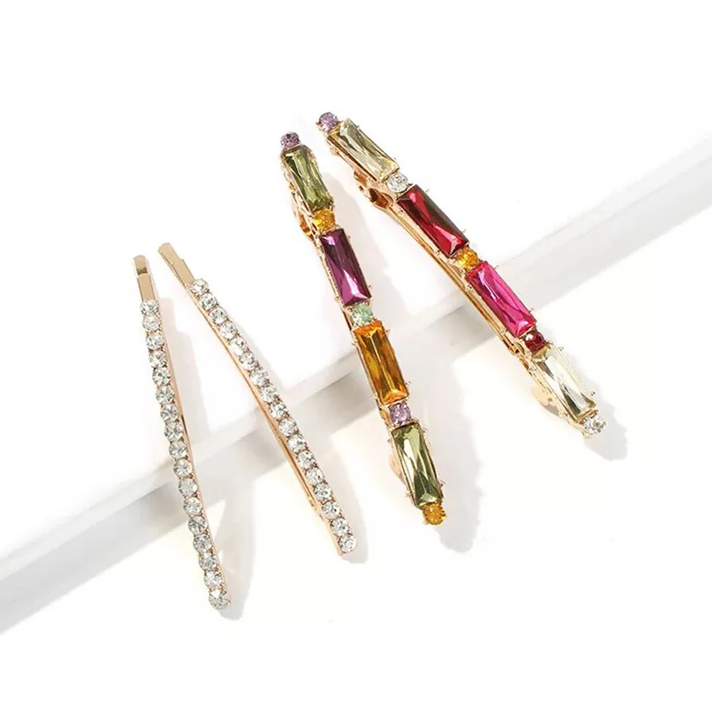 

4pcs Hairpin Vintage Classic Diamond Barrettes Hair Accessories Clips for Ladies Girls Women