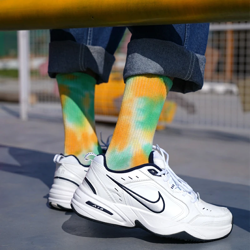 3 Pairs/Box Tie-dye Streetwear Stockings Cotton Harajuku Whirlpool Fashion Dunk HipHop Basketball Gifts for Men Women Long Socks