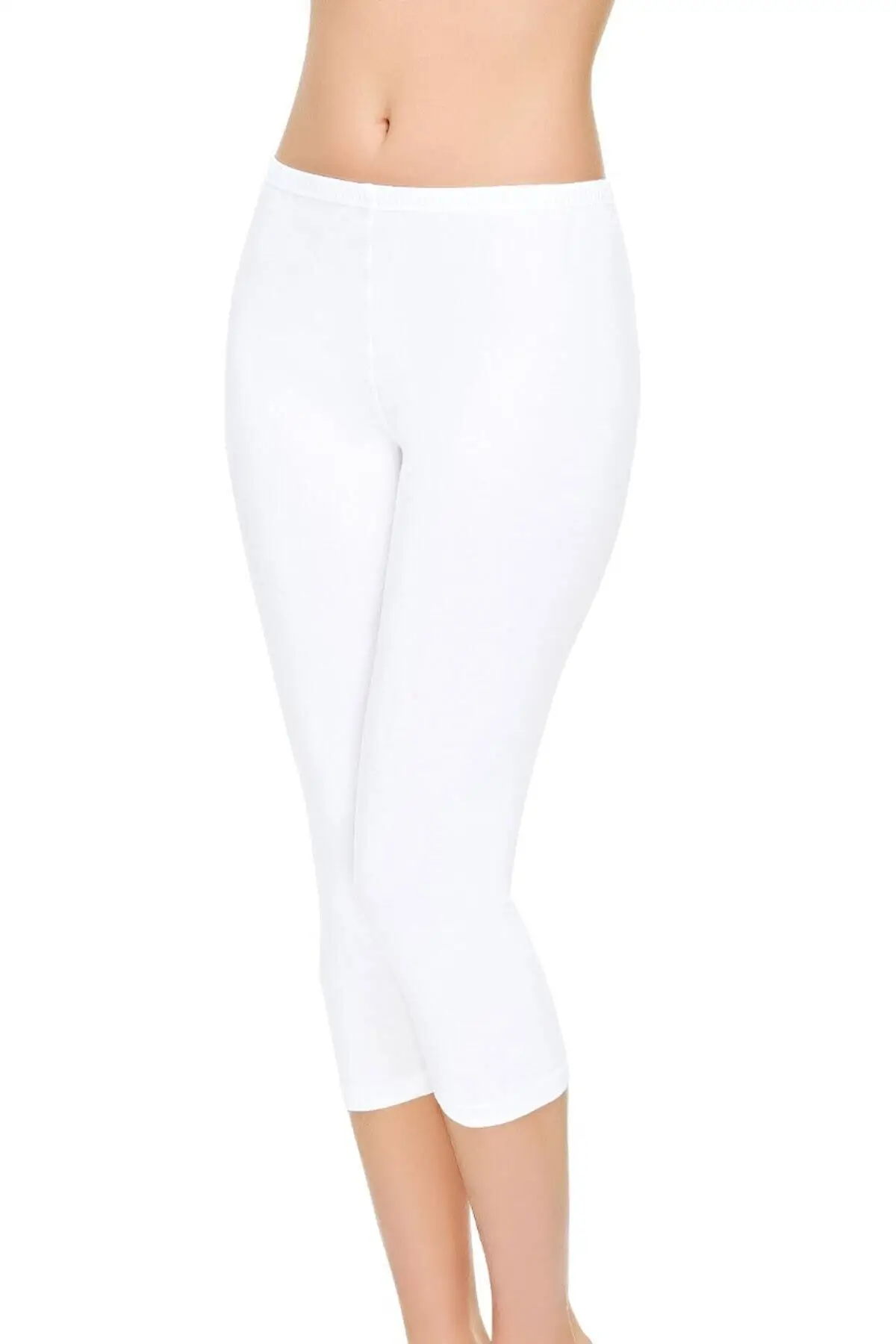 

Women's White Modal Capri Tights