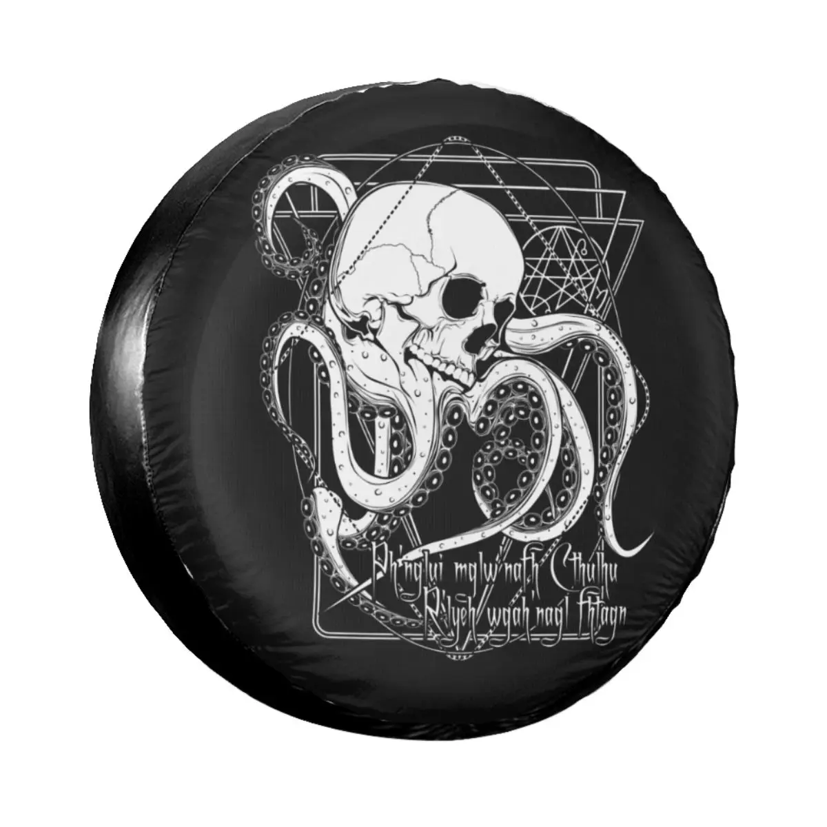 

Cthulhu Waits Dreaming Spare Tire Cover Bag for Jeep Pajero Lovecraft Horror Movie Monster Car Wheel Covers 14" 15" 16" 17" Inch