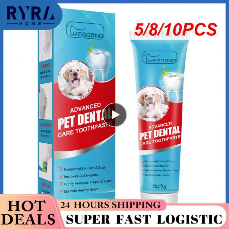 

5/8/10PCS 60g Pet Oral Cleanse Mouth Fresh Cat Oral Care Safe Tooth Cleaning Pet Toothpaste Pet Cleanse Spray
