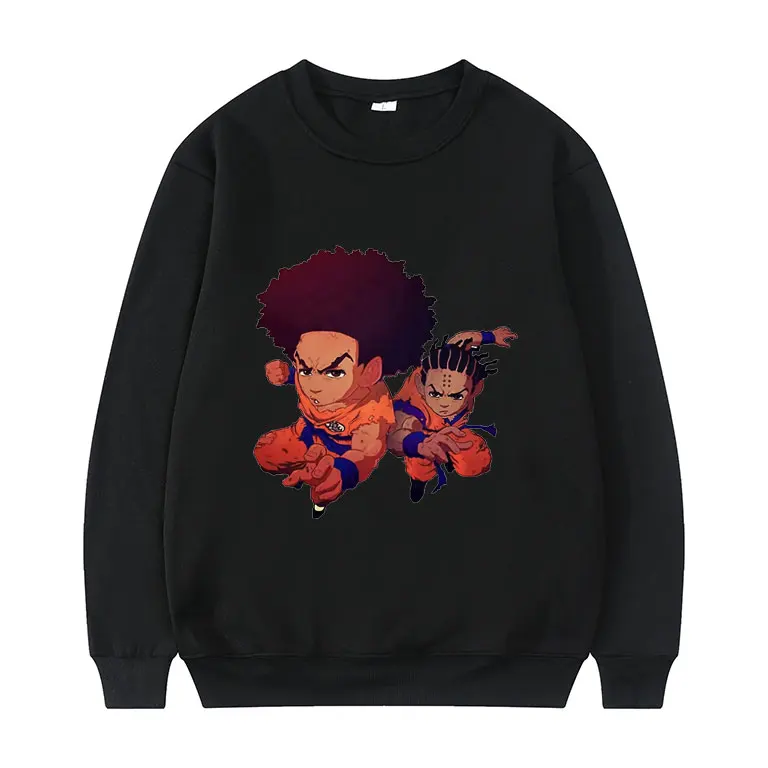 

2022 New Funny The Boondocks Huey and Riley Sweatshirt Mens FASHION Streetwear Men Women Vintage Loose Sweatshirts Cool Pullover