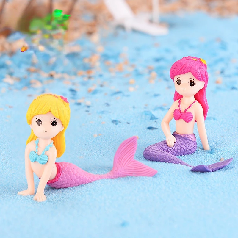 

Mermaid DIY Micro Landscape Aquarium Decoration Waterscape Creative Beauty Cake Keychain Plastic Ornament Crafts Decoration