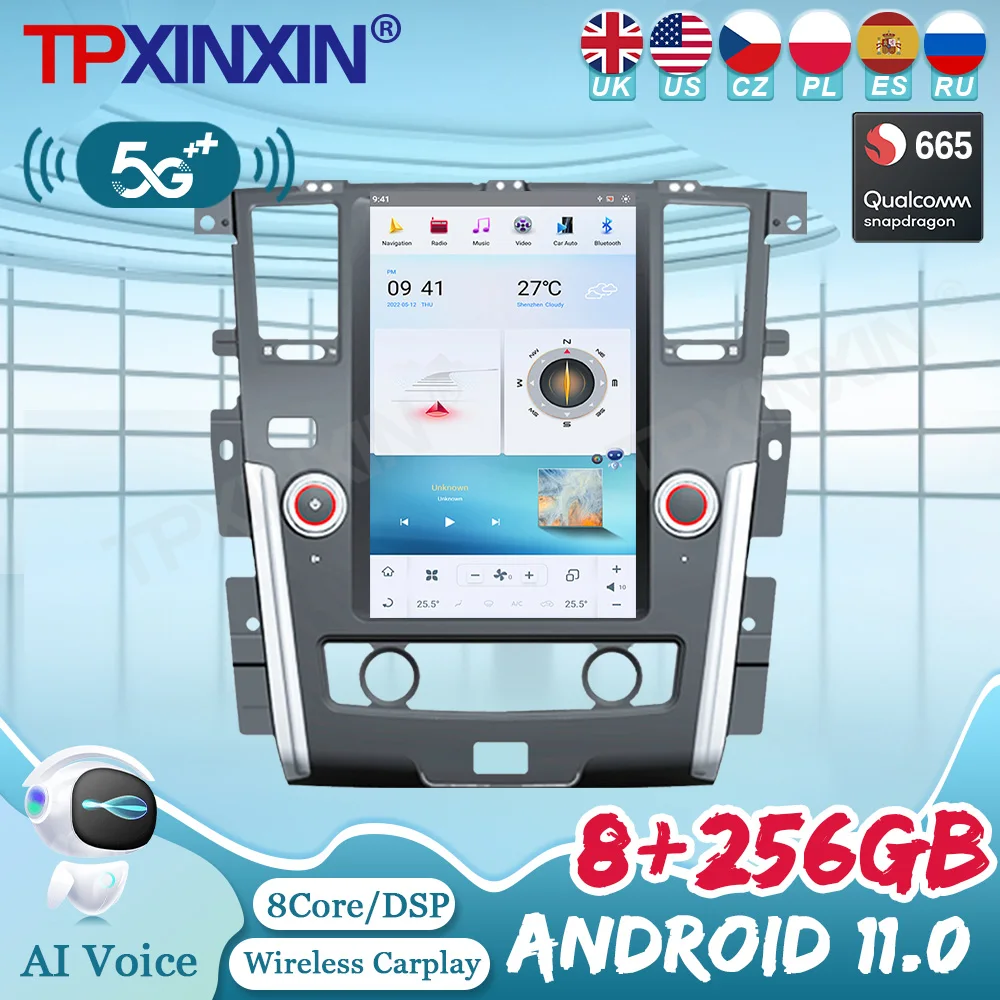 

13.6" Android11 Car Radio For NISSAN PATROL Y62 2010 2011 2012-2018 Multimedia Player Auto GPS Navi Stereo DSP Carplay Head Unit