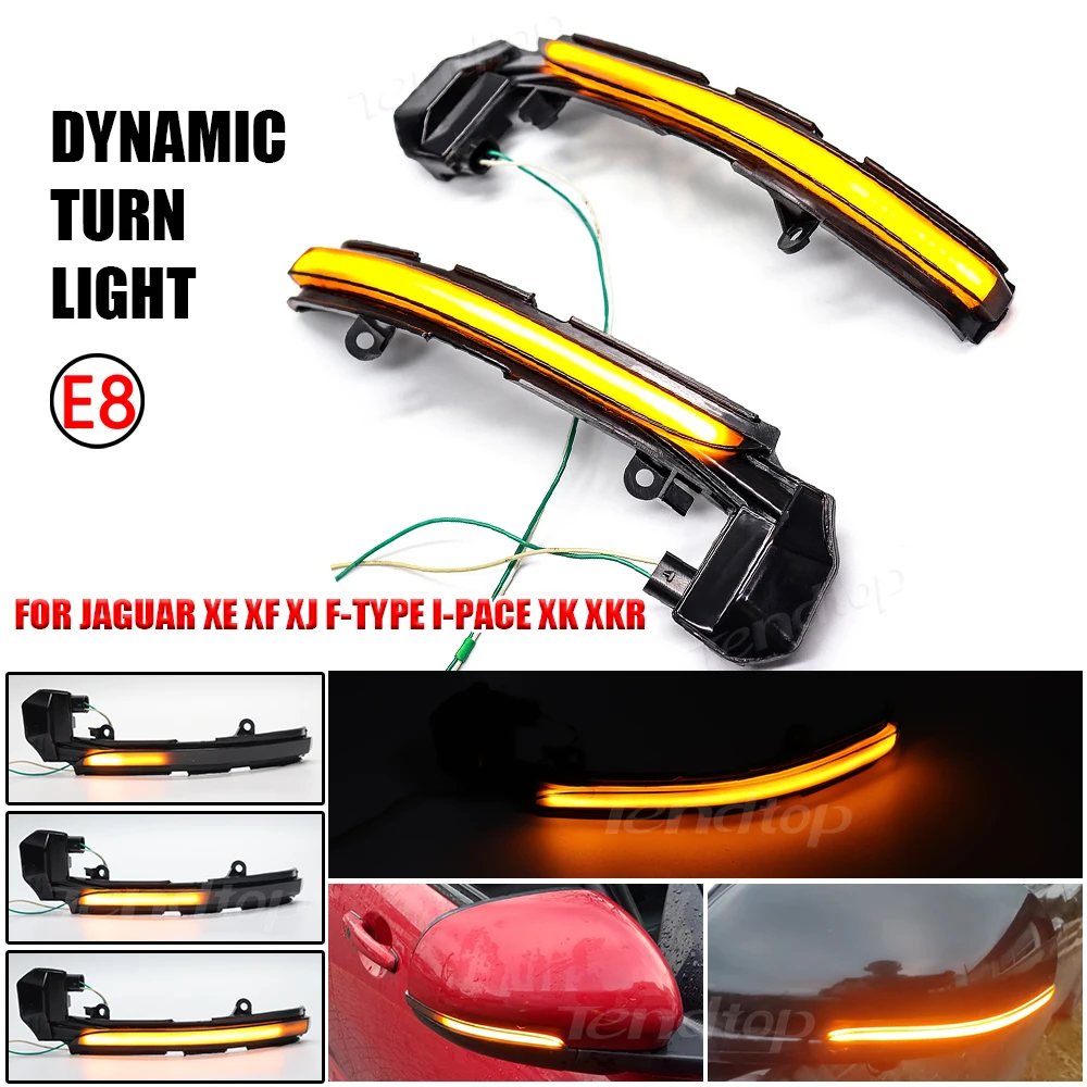 

LED Dynamic Turn Signal Light Side Mirror Indicator Lamp Sequential BlinkerFor Jaguar XE XF XJ F-TYPE XK XKR I-PACE X250 X260
