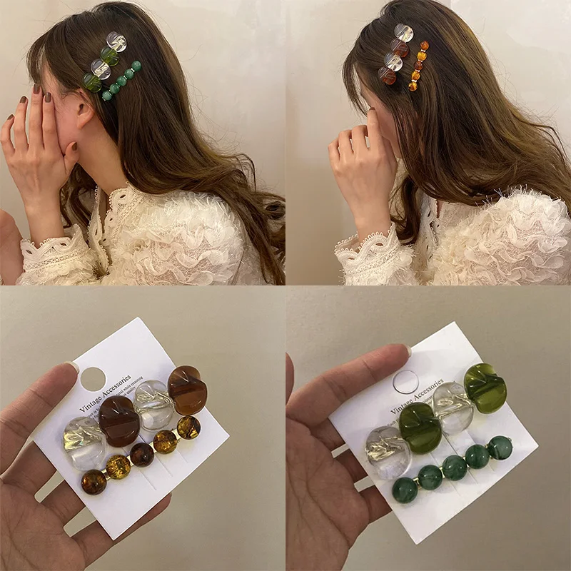 

Женские акриловые заколки для волос с кристаллами, 1 комплект, корейские заколки для волос, геометрические заколки, заколки для волос, голов...