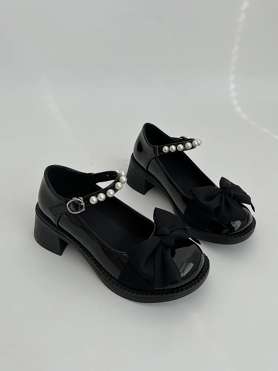 

Женские кроссовки с розами, повседневные Черные туфли из искусственной кожи на низком каблуке, Классические Туфли Мэри Джейн в ретро стиле, ...