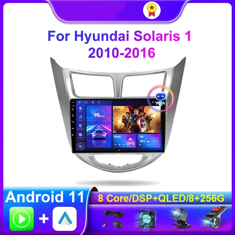 

Dton Android 11 2Din Car Radio Multimedia Video Player For Hyundai Solaris 1 2010-2016 Navigation WiFi Car Stereo System Carplay