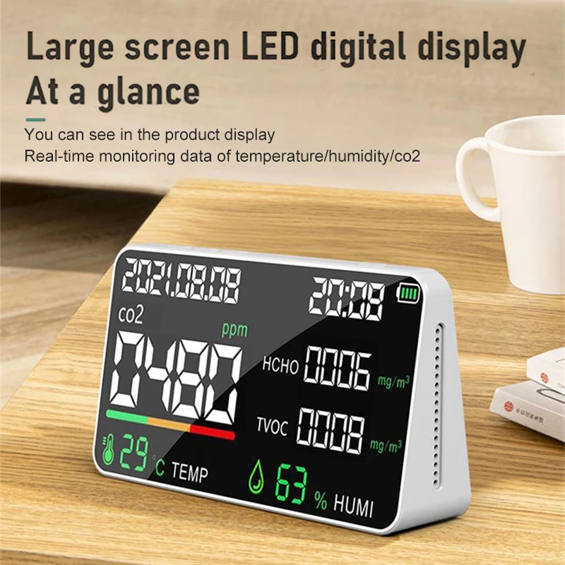 

Multifunctionele Carbon Dioxide Detector Co2 Detector Indoor Temperature And Humidity Air Quality Monitor Semiconductor Hdo5
