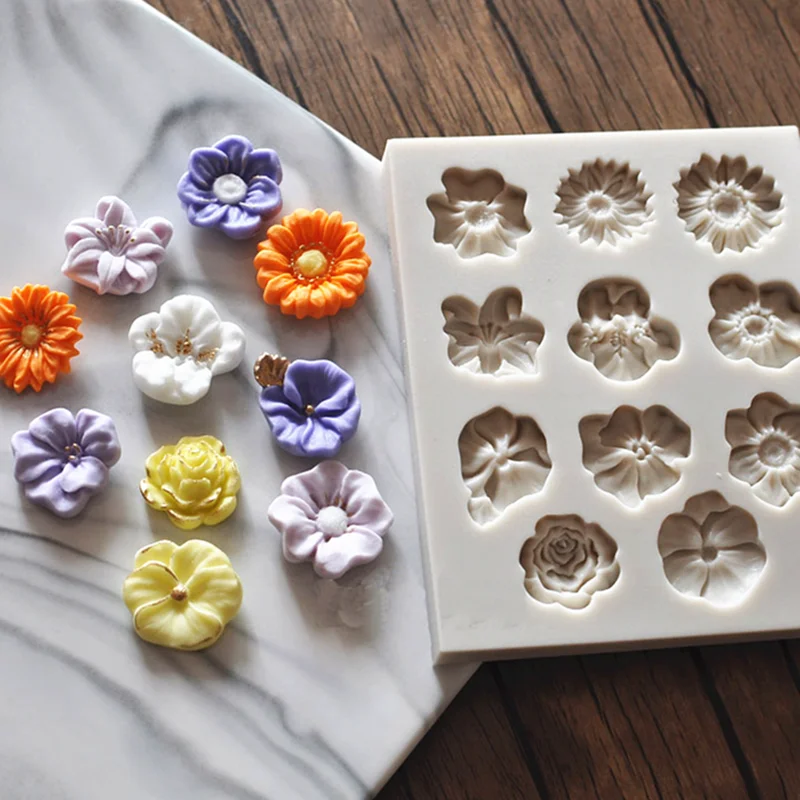 

Cartoon Flower Silicone Fondant Cake Mold Cupcake Jelly Candy Chocolate Decoration For Baking Tool Moulds Resin Kitchenware