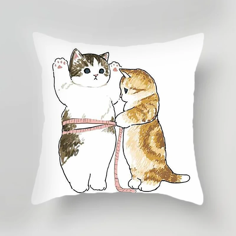 

Nordic Minimalist Cartoon Cat Cute Children's Pillowcase Office Nap Pillowcase, No Pillow Insert
