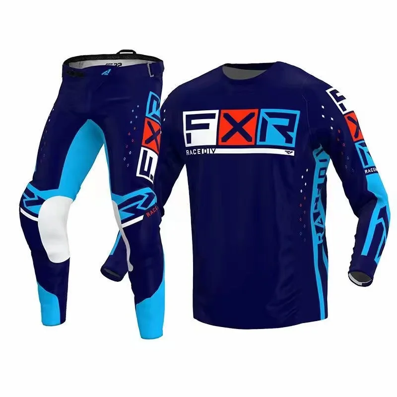 

Men For FXR Motocross Racing Gear Set Moto Motorcycle Off Road Jersey and Pants MX MTB Dirt Bike Jersey Set fxr7