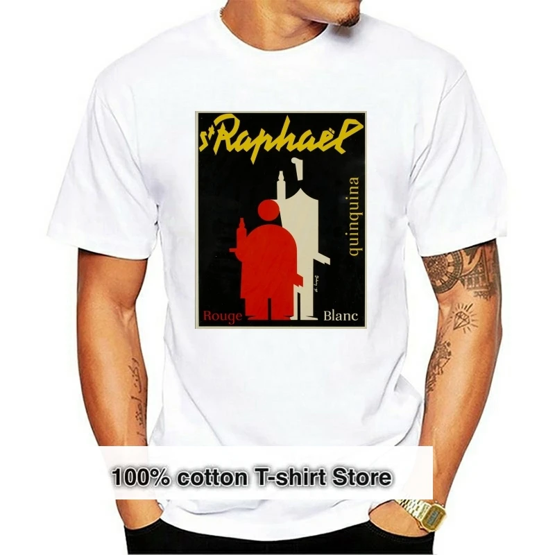 

St Raphael - Rouge Blanc Vintage Poster (artist Loupot) France c. 1953 60401 (Premium White T-Shirt XX-Large)