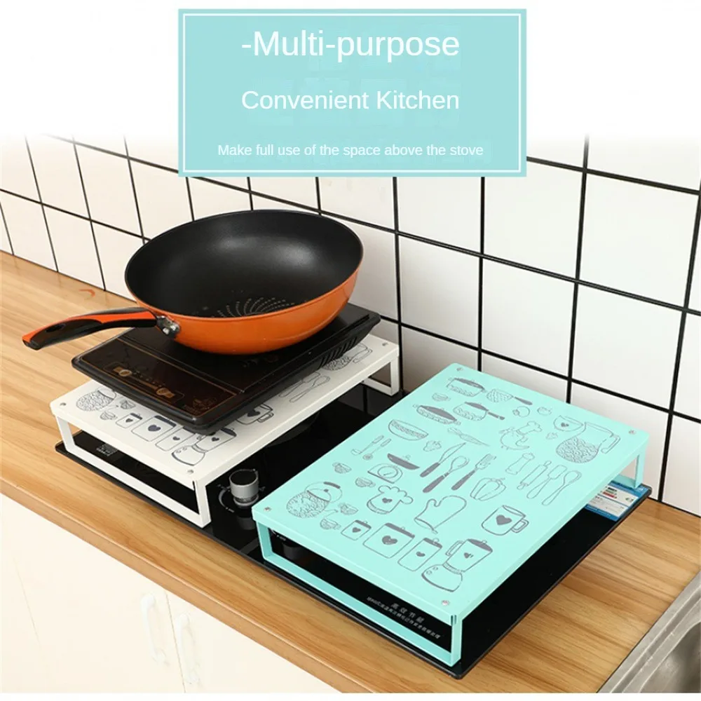 

Microwave Oven Gas Stove Cover Electromagnetic Stove Support Easy To Wipe Stain Storage Rack Gas Stove Cover Anti-slip Shelf