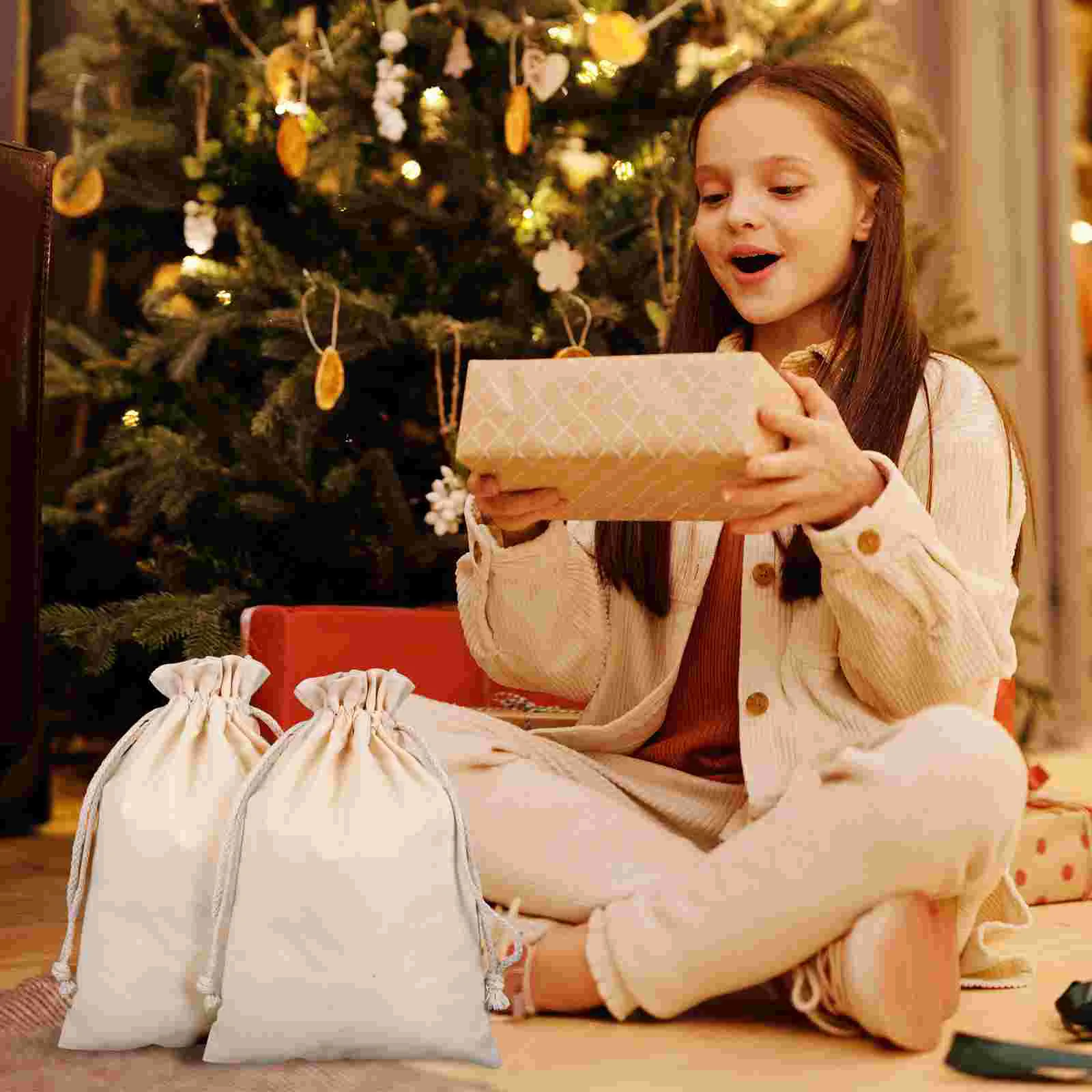 10 шт. сумки для хранения на шнурке 21*30 см из хлопчатобумажной ткани с портом луча