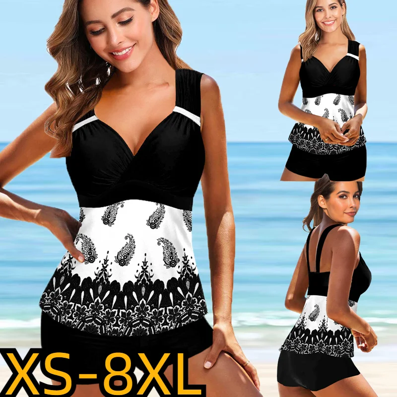 

2022 сексуальный женский купальник с юбкой, купальник из двух частей, купальные костюмы, винтажная пляжная одежда, летние женские Монокини, танкини